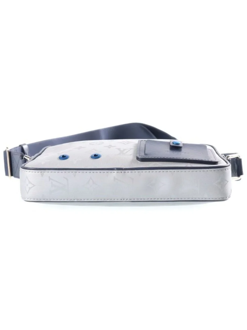 Louis Vuitton Monogram Satellite Alpha Messenger Shoulder Bag Silver Navy